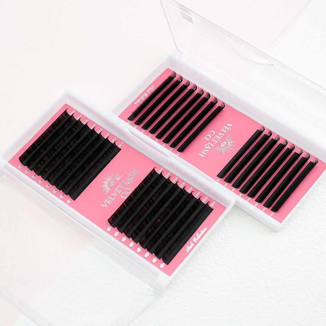 Lush Specialty Curl Cashmere Lash Extensions 0.05mm | J & B Curl | 14–19mm Black | Professional Volume Lashes
