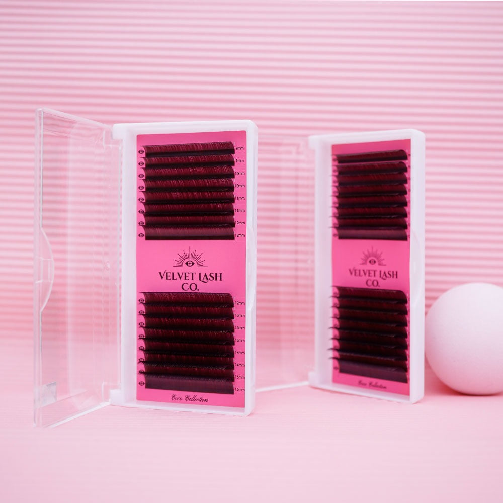 Coco Collection~ Brown Cashmere Lashes Extensions ~ 0.05, 9-15mm, C Curl