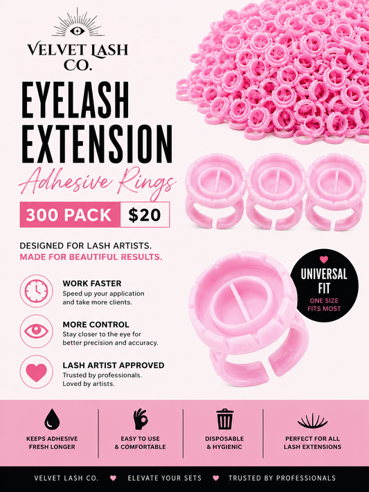 Professional Lash Adhesive Rings | Disposable Glue Rings for Eyelash Extensions (300 Count)